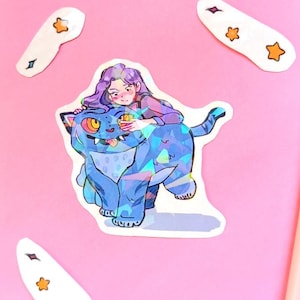 Kpop Demon Hunters Rumi and Derpy Sticker - Room Decor - Kpop - Kawaii - Anime- Cute