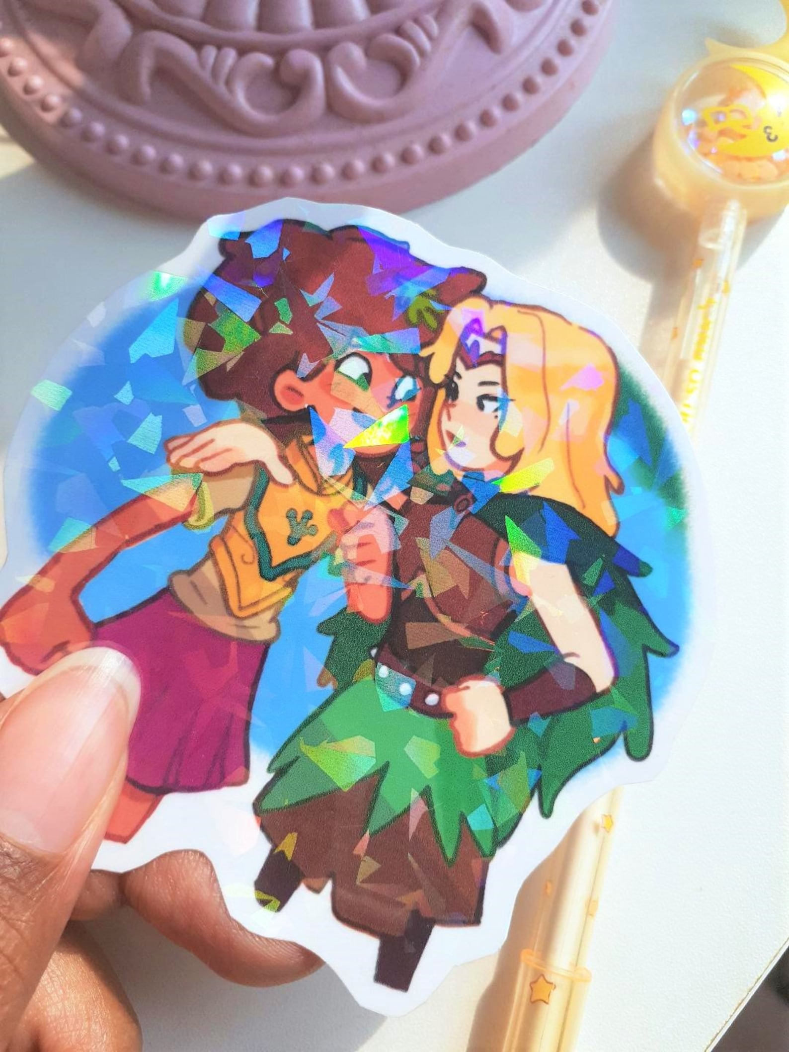 Anne and Sasha Holographic Sticker: Amphibia Fanart (BIG) - Etsy