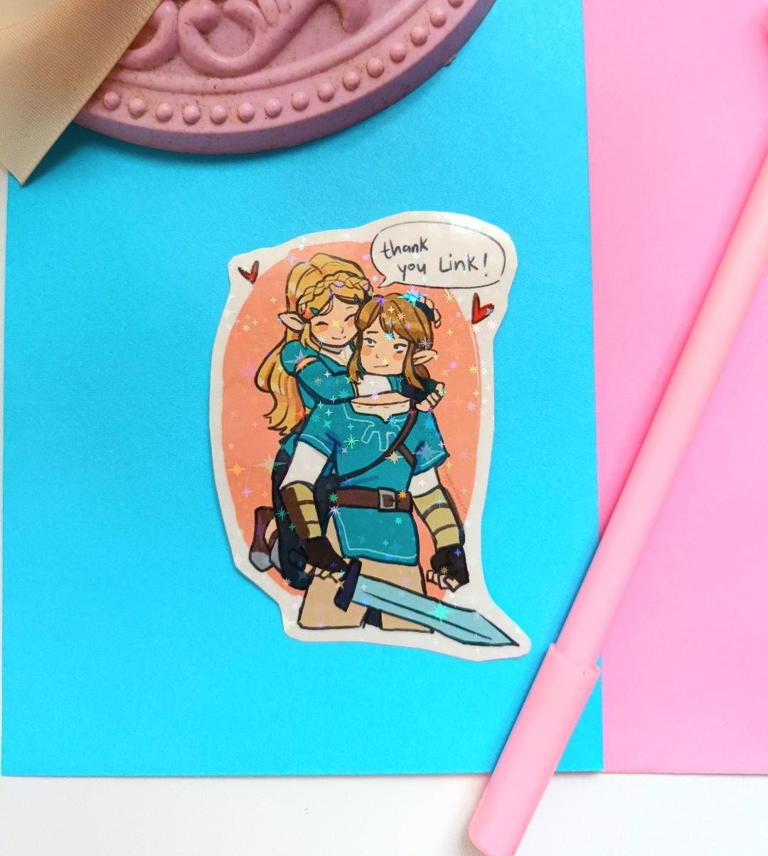 Cute Zelda BOTW Big Sticker Pastel Room Decor Zelink Etsy
