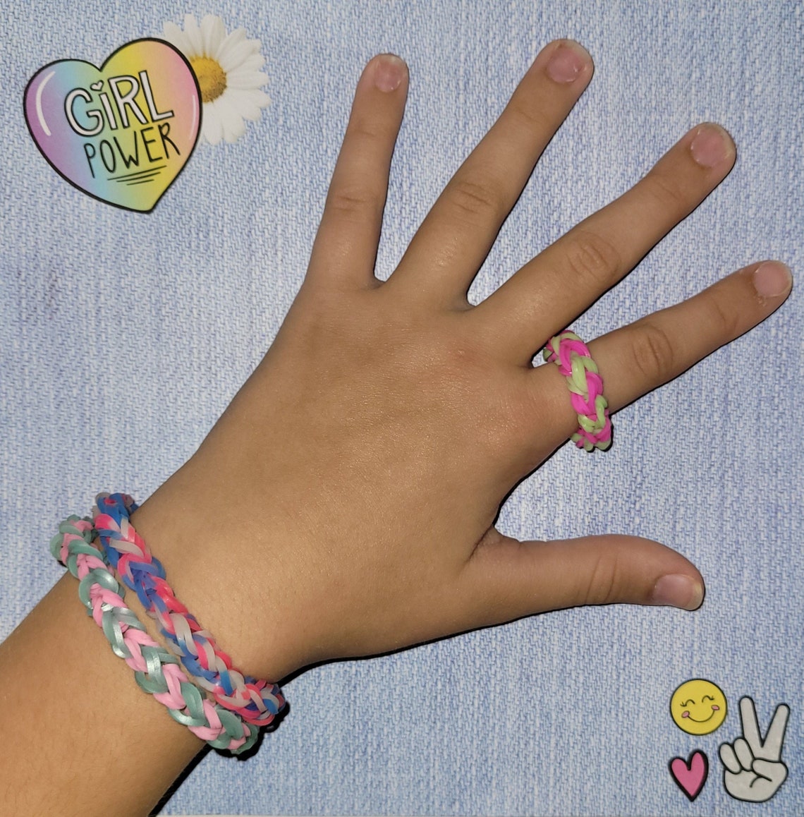 Rainbow Loom Bracelet Ring Combo Etsy