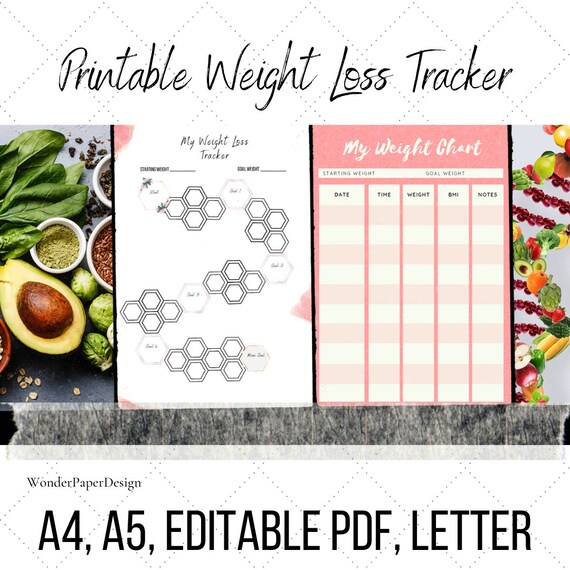 Daily Tracker Printable Daily Weight Tracker Editable Etsy