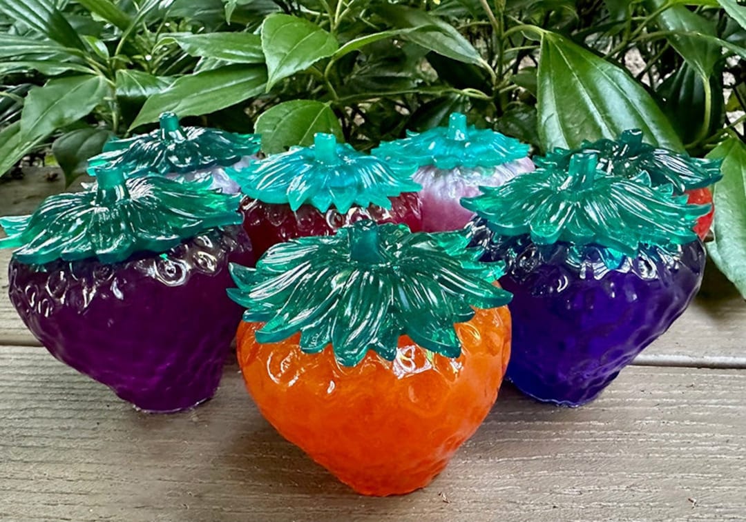 Cottagecore Resin Strawberry Jar Containers Etsy