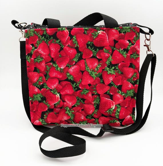 WAIT FLY Borsa A Tracolla A Forma Di Fragola, Realizzata A Mano In Cotone, Per Ragazze - 5