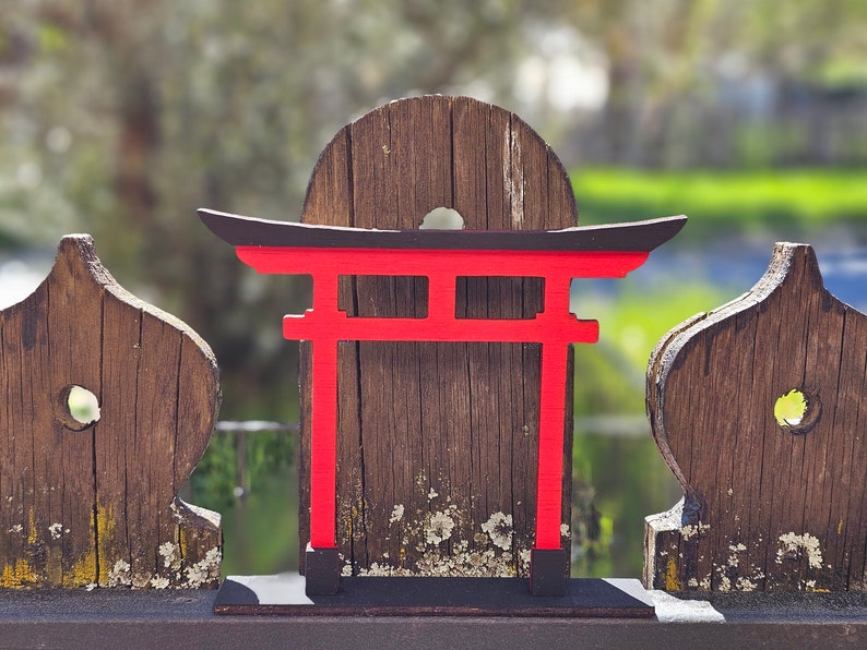 Torii gate, Wooden Japanese Torii, Shinto gateway for home decor, Japanese home decoration Japanese gift gate for shrine or sacred space image 6