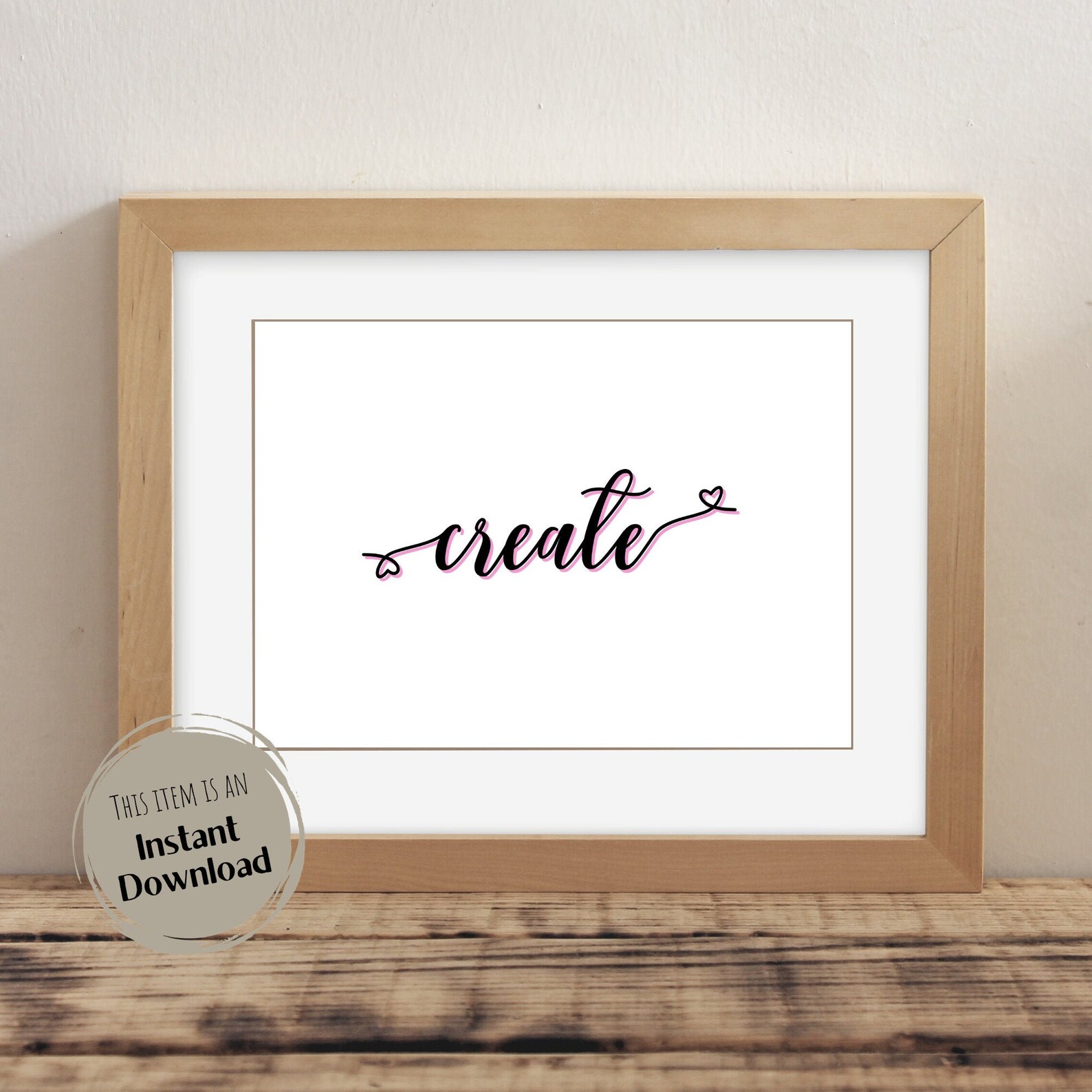 One Word Inspiration Printable Inspirational Saying Minimalist Wall Art ...