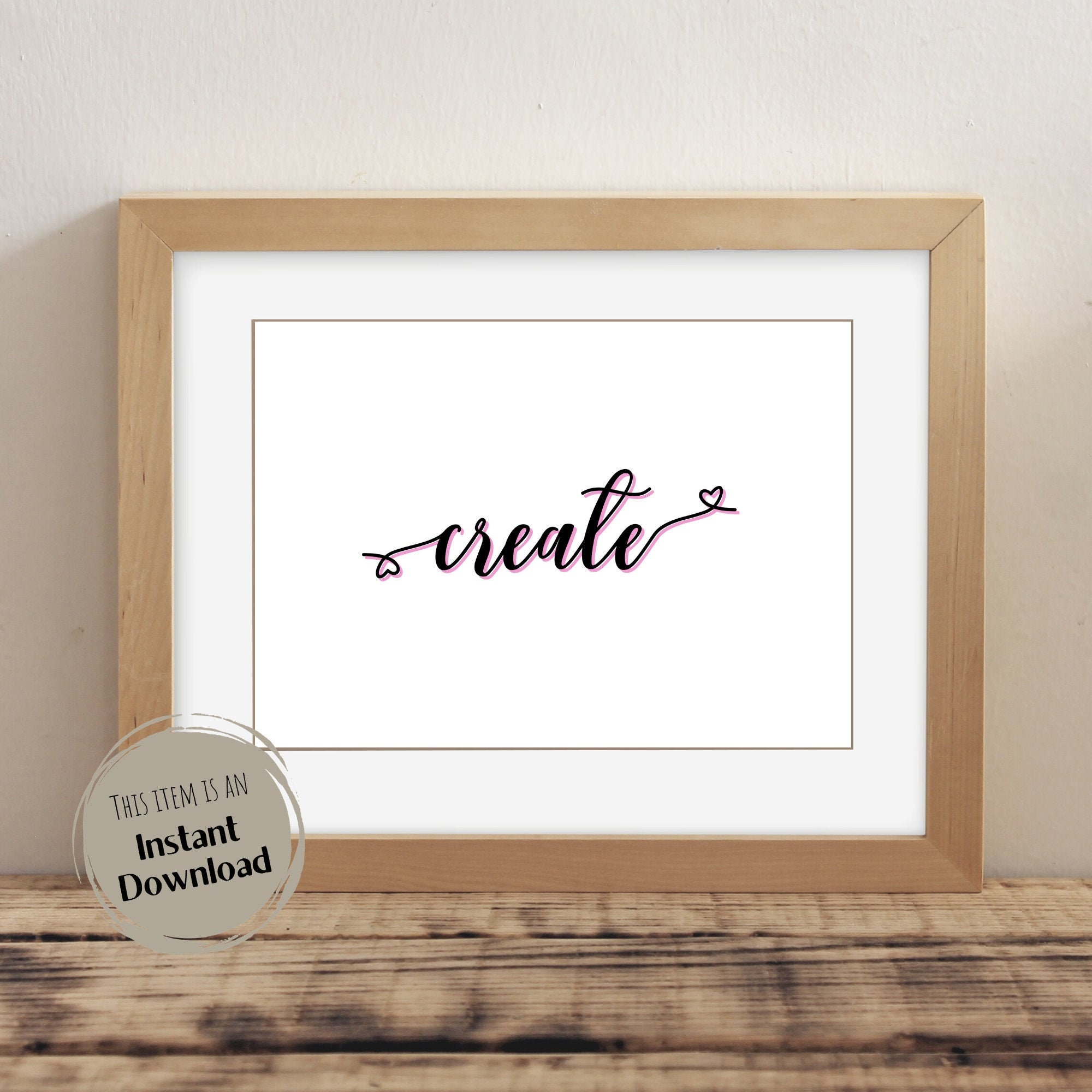 One Word Inspiration Printable Inspirational Saying Minimalist Wall Art ...