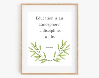 Charlotte Mason Education Quote | Typography Printable Wall Art | Homeschool Printable | Motivational | Wall Art | Success Printable Art