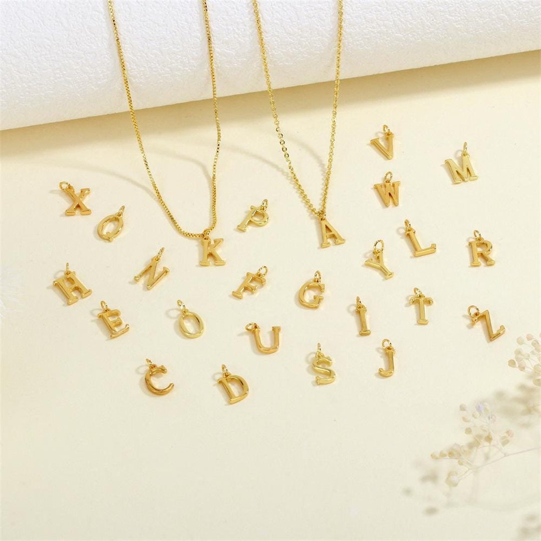 Gold Letter Charms for Custom Necklace/personalized Letter Pendants ...