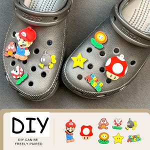 Super Mario Shoe Charm Set,Super Mario Crocs Charm,Cartoon Jibbitz for Crocs,Video Game Charms,Gift For Kids