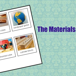 Montessori dreiteilige Karten: Materialnomenklaturwortschatz (PDF)