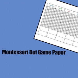 Montessori Dot Game Paper • Digital Montessori • Printable • Math