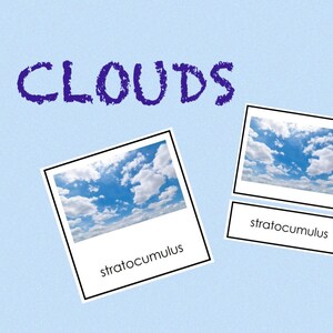 Cloud Types Montessori Cards: Printable Nomenclature (PDF)