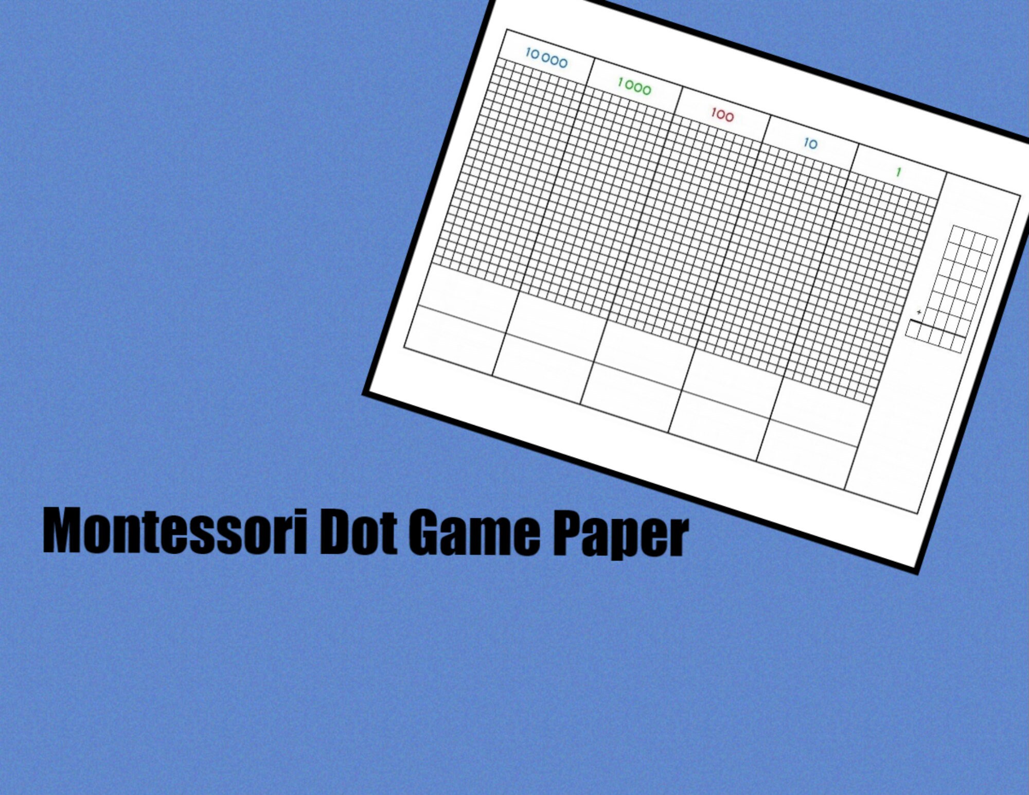 Montessori Dot Game Paper Digital Montessori Printable Etsy
