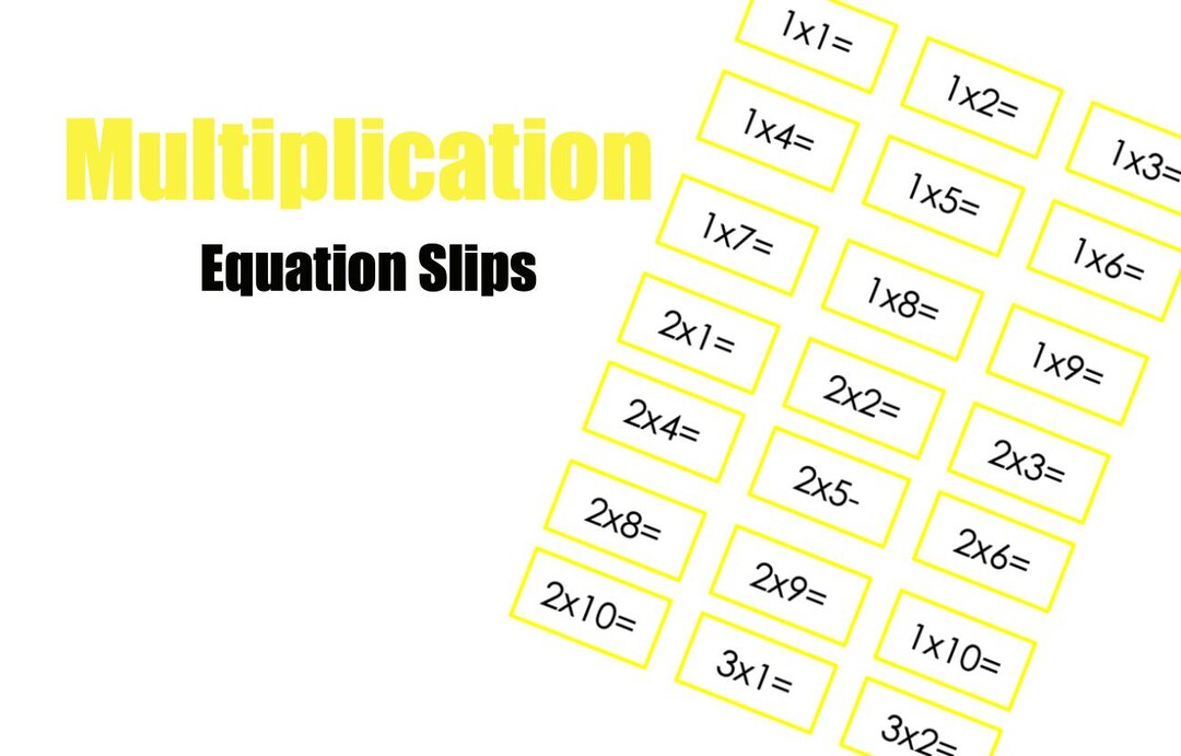 Montessori Math Slips: Multiplication Essential Equations (PDF) - Etsy