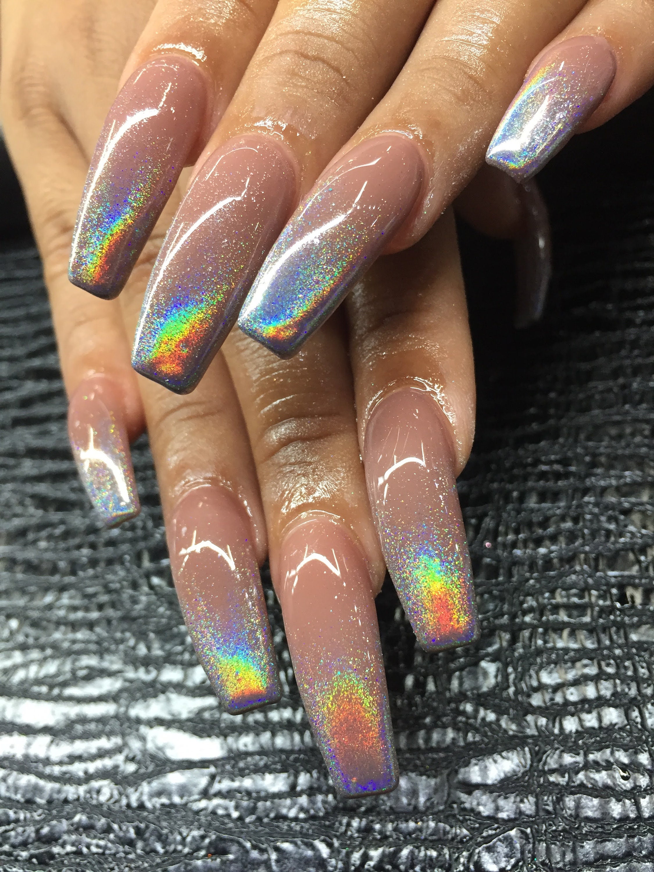 Beyprern 1Box Holographic Powder on Nails Laser Silver Glitter Chrome | Gel  nail art designs, Gorgeous nails, Gel nail art