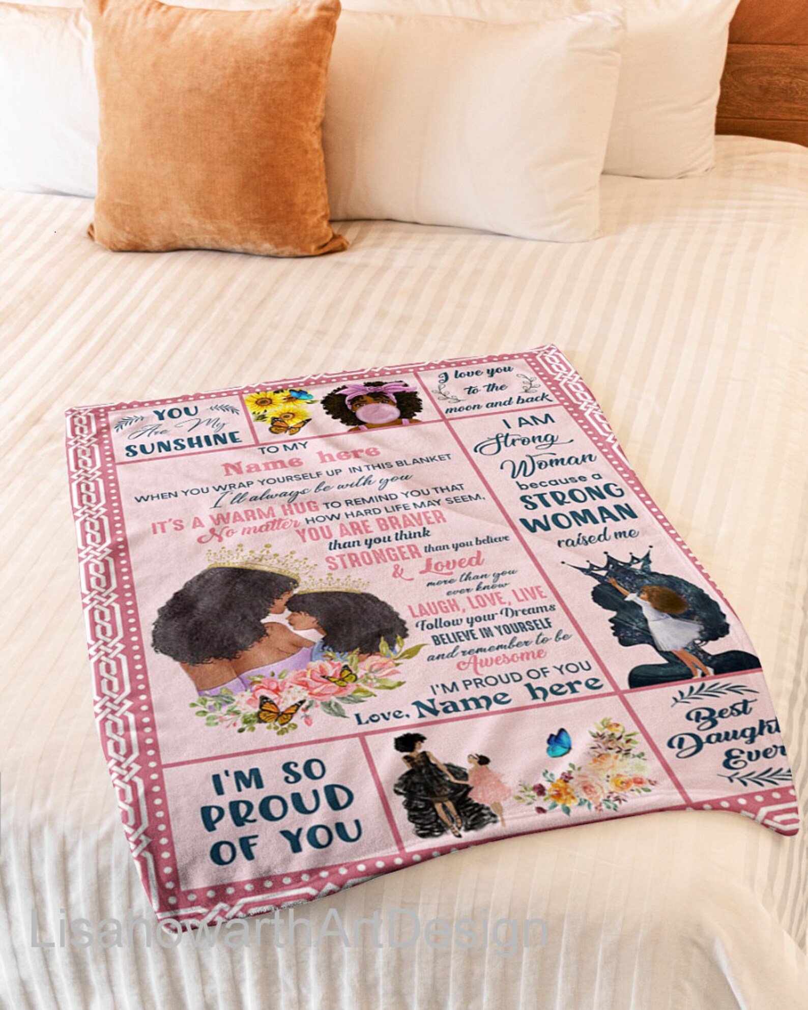 Personalized Blanket To My Daughter Black Women Blanket Etsy