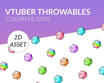 VTUBER THROWABLES - D20 Dice throwables for Twitch Integrated Throwing System - T.I.T.S.