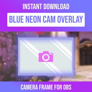 Neon Blue Webcam Overlay for Streaming