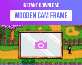 Cute Wooden Camera Frame Overlay for Streaming