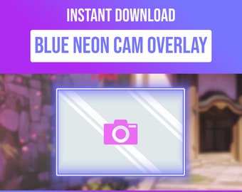 Neon Blue Webcam Overlay for Streaming