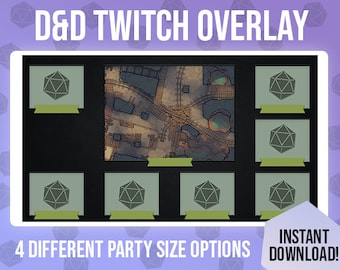 Green and Black Twitch Overlay for Dungeons and Dragons Streams