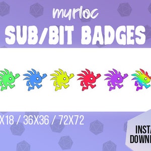 TWITCH 用 Murloc SUB および BIT バッジ | Blizzard World - Overwatch - World of Warcraft