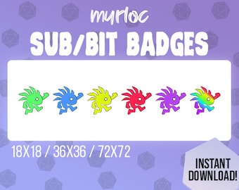 Murloc SUB and BIT Badges for TWITCH | Blizzard World - Overwatch - World of Warcraft