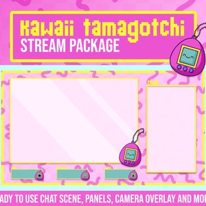 Kawaii Tamagotchi Overlay Package for Twitch Streamers - Instant Download for OBS!
