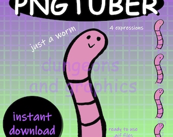 Worm PNGTuber: Sketchy Animated GIF Vtuber - Streaming Model