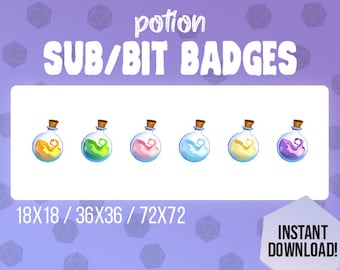 Potion SUB and BIT Badges for TWITCH