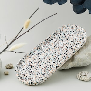 Terrazzo oval tray | Decorative tray | Home decor | concrete terrazzo trays | modern | gift ideas | Jewellery Holder | concrete tray |Mosaic