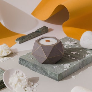 Handmade concrete soy candle | organic soy wax candle in concrete pot | handpoured | scented soy wax |gift idea | concrete candles| decor|