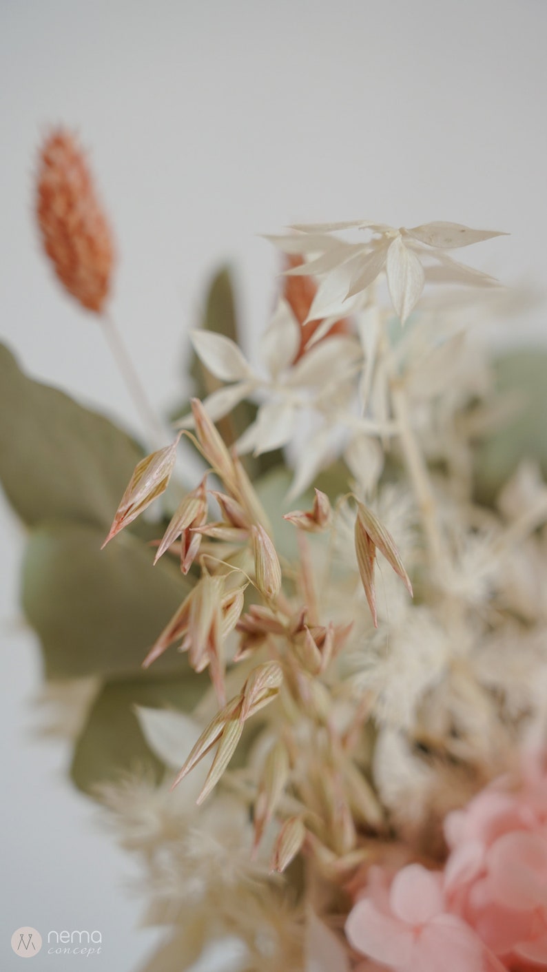 Dried Flower Arrangement in Concrete Vases Dried Flower Etsy