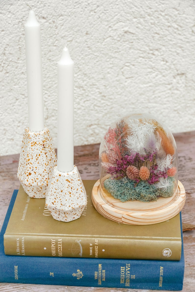 Dried Flowers Glass Dome Glass Bell Dried Flowers Home Etsy