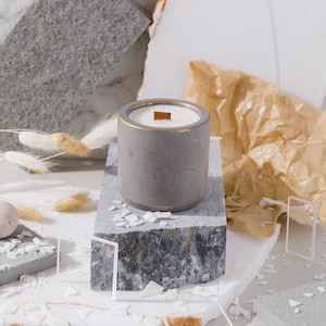 Scented soy candle | organic | Handmade concrete pot | hand poured | scented soy wax | home decoration |home accessories |decoration objects