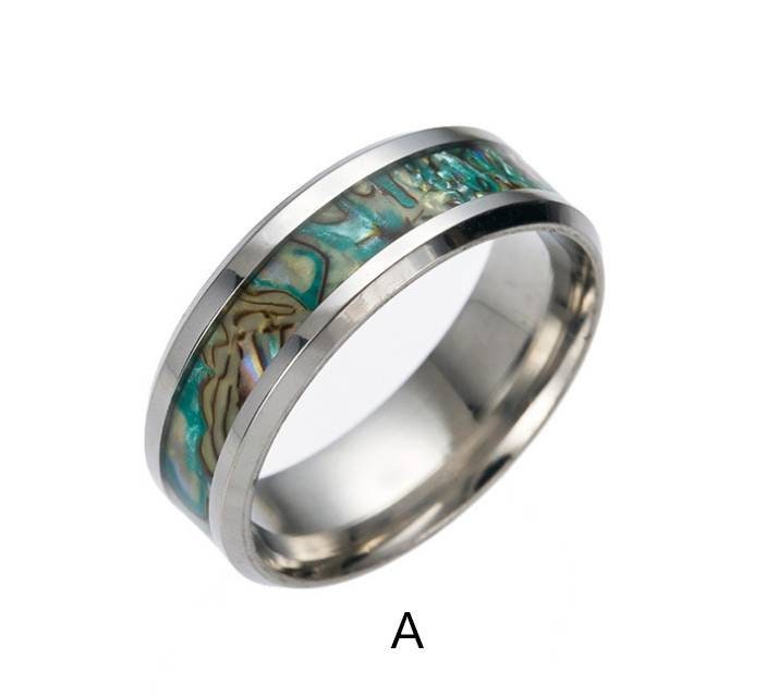 Free Custom Engraved Color Shell Ring Titanium Steel Finger Ring for ...