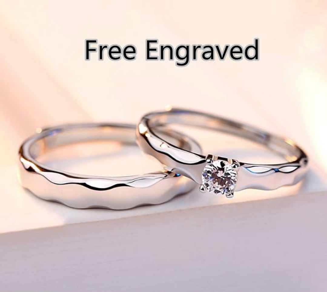 2pcs Engrave Platinum Infinity Rings, Wedding Couples Rings, Lovers Rings,  His And Hers Promise Ring Sets, Wedding Rings, Matching Ring | Wedding rings  sets his and hers, Cool wedding rings, Infinity ring