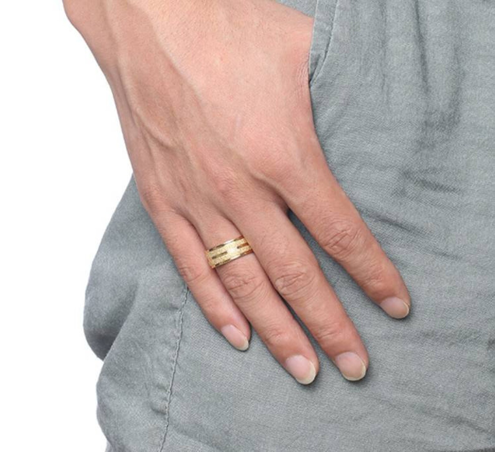 Custom Engraved Gold Stainless Steel Finger Ring for Men Etsy