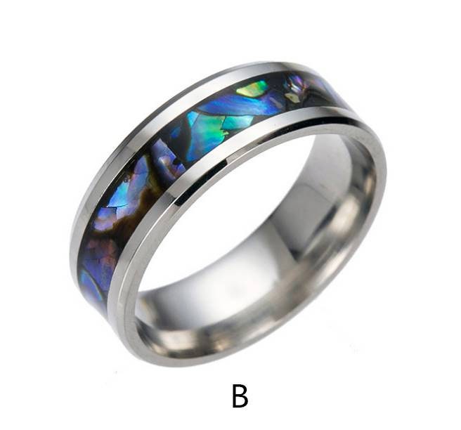 Free Custom Engraved Color Shell Ring Titanium Steel Finger Ring for ...