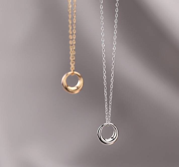 Circle Pendant Necklace Girls Sterling Silver Necklace For Etsy