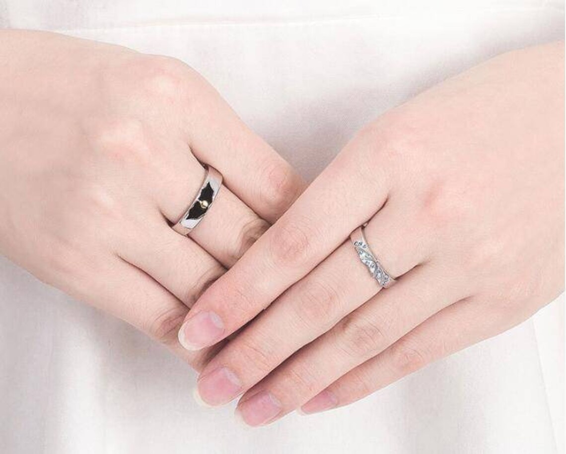 Light and Umbrella Sterling Silver Ring Opening Couple Ring Etsy