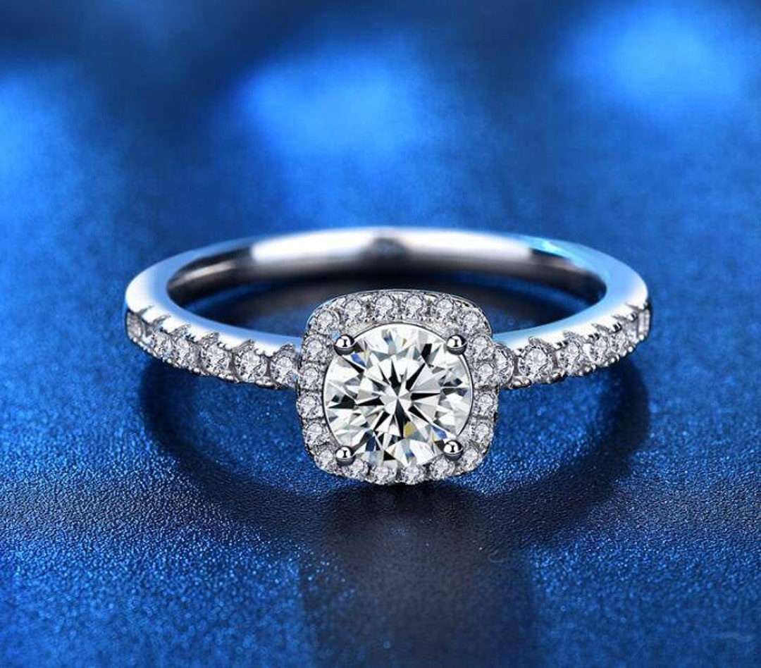 1CT Moissanite Ring Wedding Band Promise Ring Engagement Rings Etsy