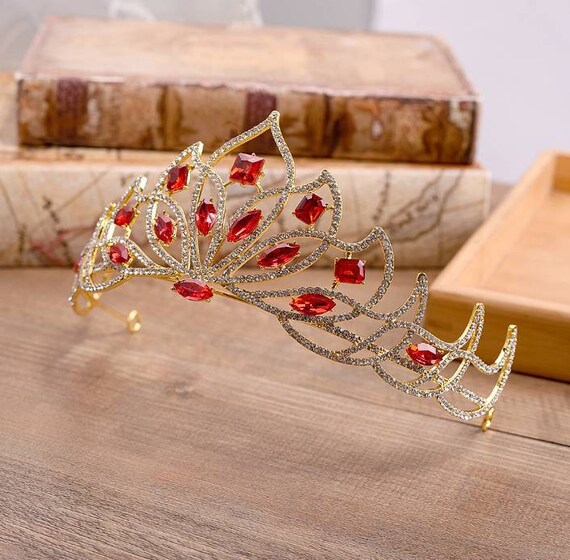 Details about   Big Crystal Rhinestone Flower Pattern Women Prom Wedding Hair Crowns Accessories 
