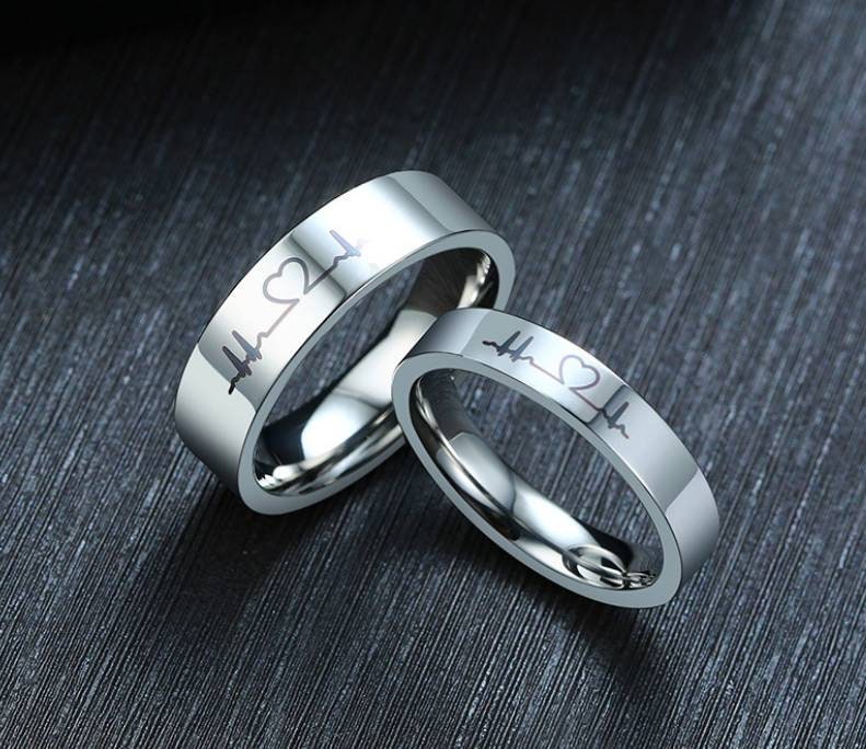 heartbeat rings for couples amazon heartbeat rings for couples amazon