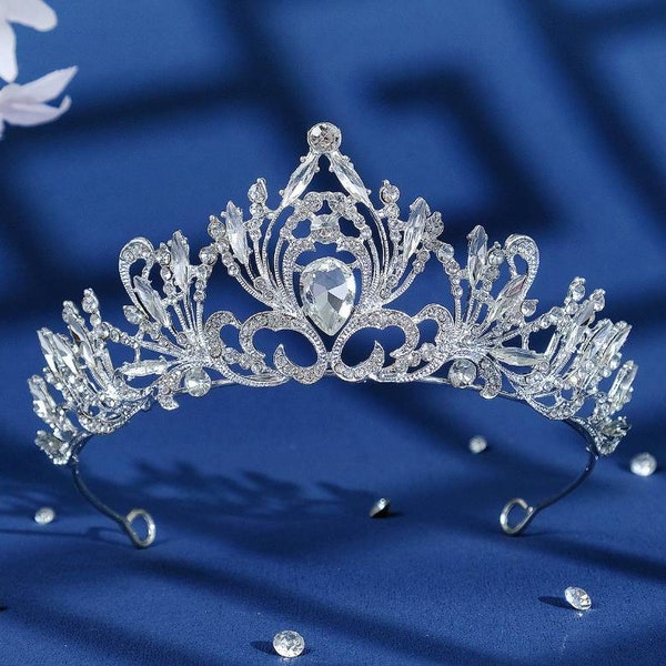 Fashion Rhinestone Bridal Crown Tiara Birthday Party Hair Accessories Crystal Headband High-quality Queen Crown Wedding Hair Jewelry