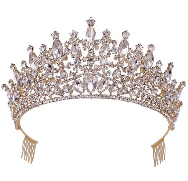 Luxury Rhinestone Bride Crown Combs Tiaras Large Princess - Etsy