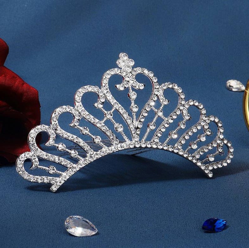 Bride Wedding Hair Comb Crown Headband Alloy Rhinestone Girls Etsy