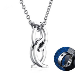 Deformation Ring Pendant Titanium Steel Folding Retractabl Necklace Ring Necklace For Men And Women Couple Pendant Jewelry