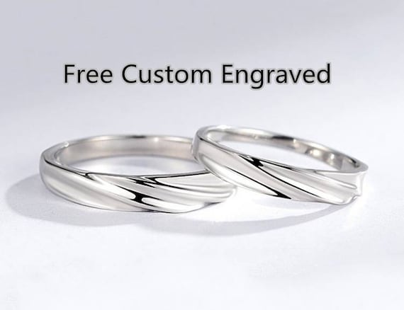 Silver couple rings for engagement deals