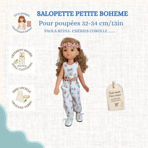 “P’tite boho” overalls for 32-34 cm dolls – Handmade clothing – For Paola Reina, Corolle Chérie – doll outfit